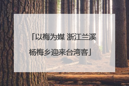 以梅为媒 浙江兰溪杨梅乡迎来台湾客