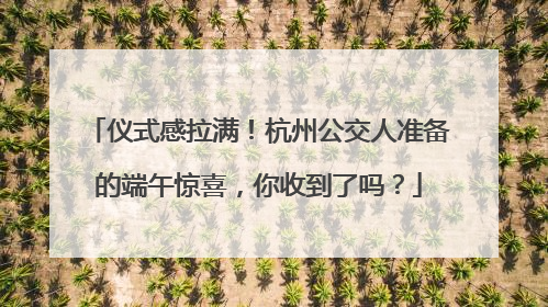 仪式感拉满！杭州公交人准备的端午惊喜，你收到了吗？