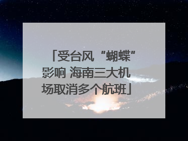 受台风“蝴蝶”影响 海南三大机场取消多个航班