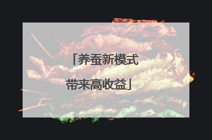 养蚕新模式带来高收益