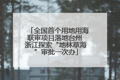 全国首个用地用海联审项目落地台州 浙江探索“地林草海”审批一次办