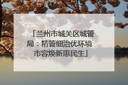 兰州市城关区城管局：精管细治优环境 市容焕新惠民生