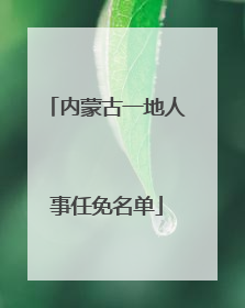 内蒙古一地人事任免名单