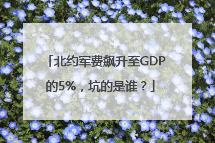 北约军费飙升至GDP的5%，坑的是谁？
