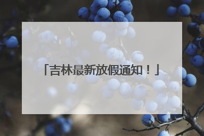 吉林最新放假通知！