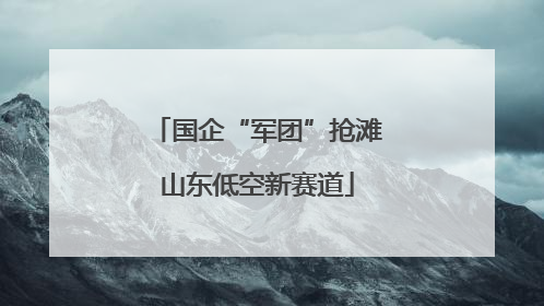 国企“军团”抢滩山东低空新赛道