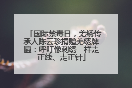 国际禁毒日，羌绣传承人陈云珍捐赠羌绣牌匾：呼吁像刺绣一样走正线、走正针