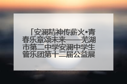 安澜精神传薪火•青春乐章颂未来——芜湖市第二中学安澜中学生管乐团第十二届公益展演圆满举行