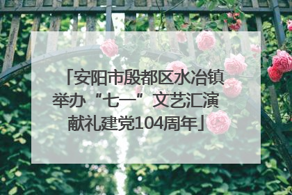安阳市殷都区水冶镇举办“七一”文艺汇演献礼建党104周年