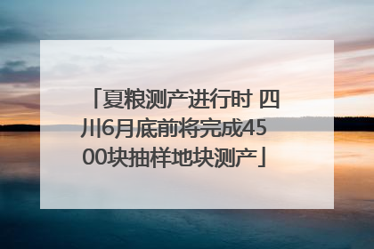夏粮测产进行时 四川6月底前将完成4500块抽样地块测产