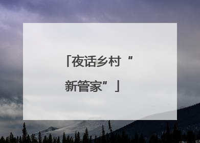 夜话乡村“新管家”