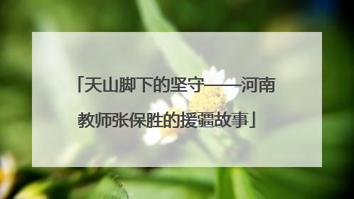 天山脚下的坚守——河南教师张保胜的援疆故事