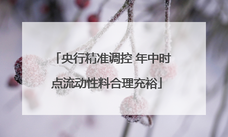 央行精准调控 年中时点流动性料合理充裕