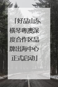 好品山东横琴粤澳深度合作区品牌出海中心正式启动