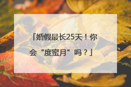 婚假最长25天！你会“度蜜月”吗？