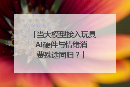 当大模型接入玩具 AI硬件与情绪消费殊途同归？