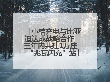 小桔充电与比亚迪达成战略合作 三年内共建1万座“兆瓦闪充”站