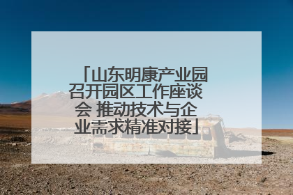 山东明康产业园召开园区工作座谈会 推动技术与企业需求精准对接