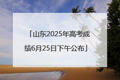 山东2025年高考成绩6月25日下午公布