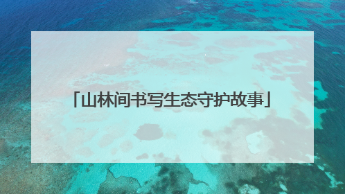 山林间书写生态守护故事