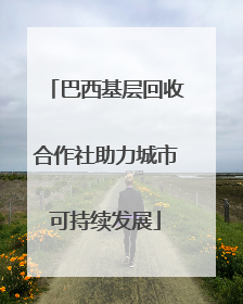 巴西基层回收合作社助力城市可持续发展