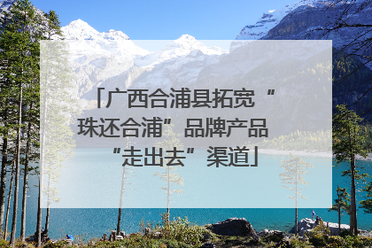 广西合浦县拓宽“珠还合浦”品牌产品“走出去”渠道