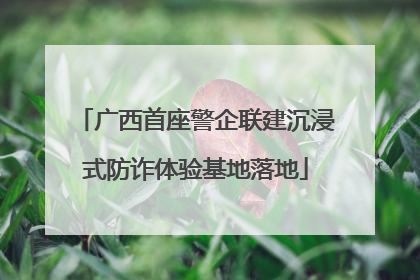 广西首座警企联建沉浸式防诈体验基地落地