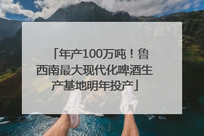 年产100万吨！鲁西南最大现代化啤酒生产基地明年投产