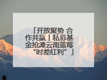 开放聚势 合作共赢丨私募基金抢滩云南蓝莓“时差红利”