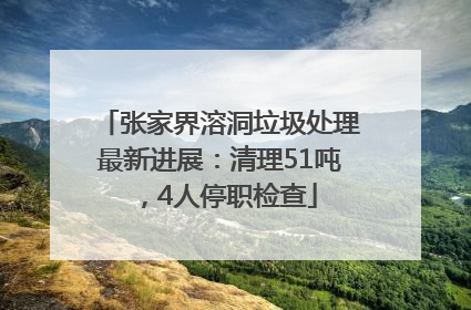张家界溶洞垃圾处理最新进展：清理51吨，4人停职检查