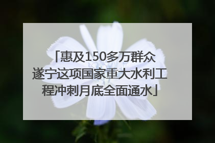 惠及150多万群众 遂宁这项国家重大水利工程冲刺月底全面通水