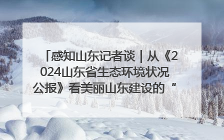 感知山东记者谈｜从《2024山东省生态环境状况公报》看美丽山东建设的“成绩单”与“任务书”