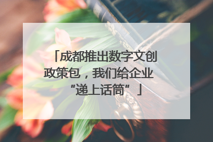 成都推出数字文创政策包，我们给企业“递上话筒”