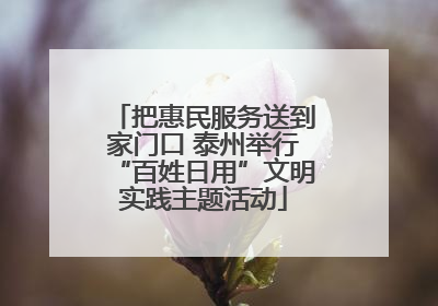 把惠民服务送到家门口 泰州举行“百姓日用”文明实践主题活动