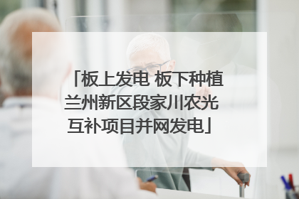 板上发电 板下种植 兰州新区段家川农光互补项目并网发电