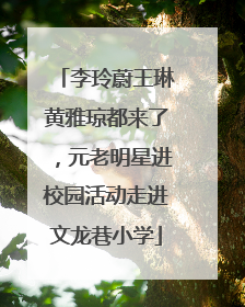 李玲蔚王琳黄雅琼都来了，元老明星进校园活动走进文龙巷小学