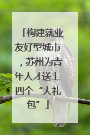 构建就业友好型城市，苏州为青年人才送上四个“大礼包”