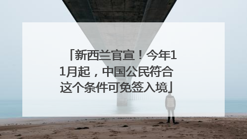 新西兰官宣！今年11月起，中国公民符合这个条件可免签入境