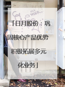 日月股份：巩固核心产品优势 积极拓展多元化业务