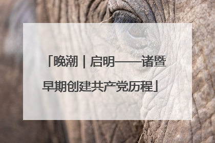 晚潮｜启明——诸暨早期创建共产党历程