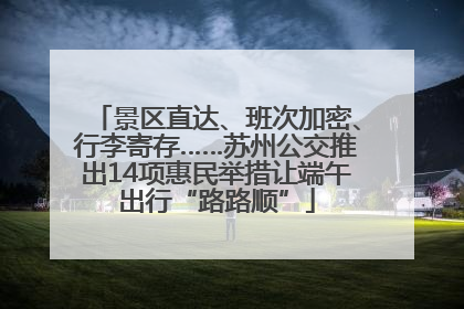 景区直达、班次加密、行李寄存……苏州公交推出14项惠民举措让端午出行“路路顺”