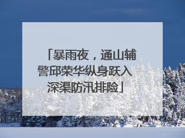 暴雨夜，通山辅警邱荣华纵身跃入深渠防汛排险
