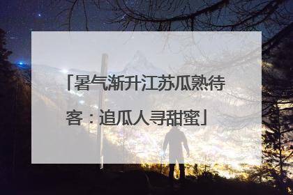 暑气渐升江苏瓜熟待客：追瓜人寻甜蜜