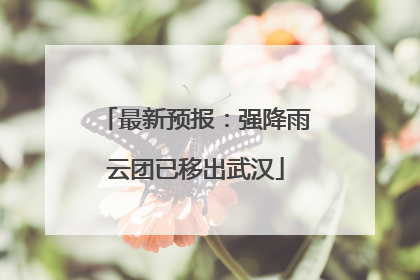最新预报：强降雨云团已移出武汉