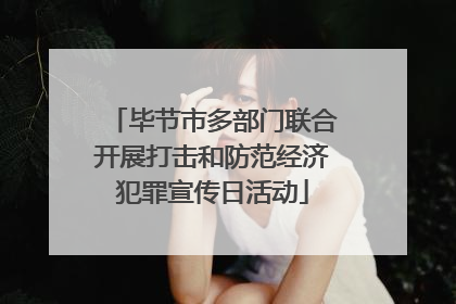 毕节市多部门联合开展打击和防范经济犯罪宣传日活动