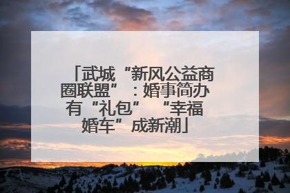 武城“新风公益商圈联盟”：婚事简办有“礼包” “幸福婚车”成新潮