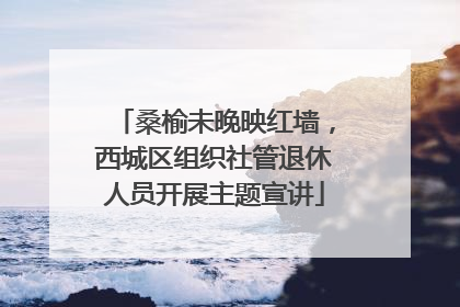 桑榆未晚映红墙，西城区组织社管退休人员开展主题宣讲