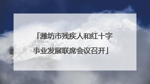 潍坊市残疾人和红十字事业发展联席会议召开