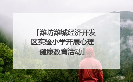 潍坊潍城经济开发区实验小学开展心理健康教育活动