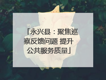 永兴县：聚焦巡察反馈问题 提升公共服务质量